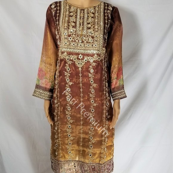 Tawakkal Fancy Zardozi Embroidered Banarsi Masuri Shalwar Kameez Pakistani XL/48 - Picture 8 of 17